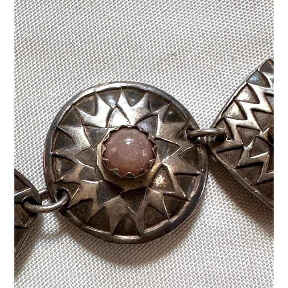 Multi Gemstone Earrings  Silver Southwestern Dangle Pierced - Picture 6 of 7